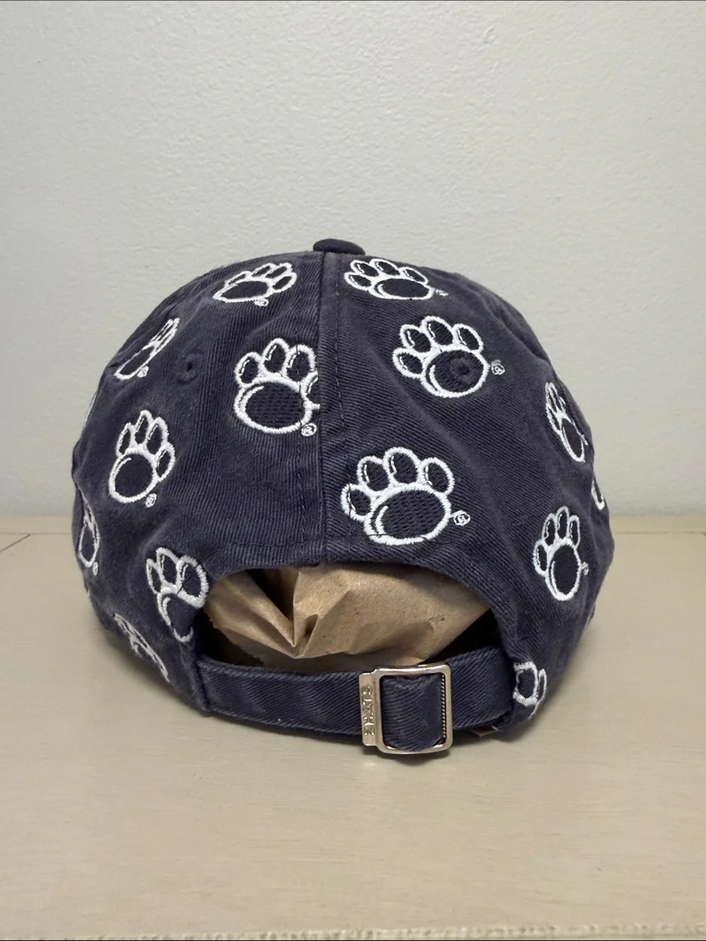 Penn State Nittany Lions All Over Paw Print Dad Hat Zephyr Blue Adjustable Cap
